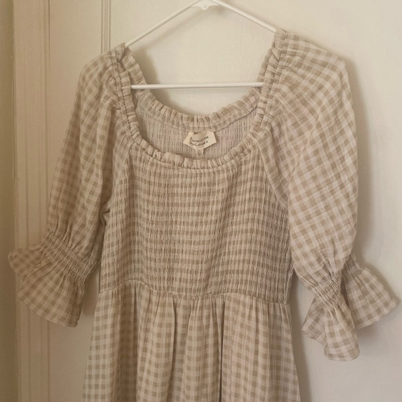 NWT Worth Collective Cream Gingham Maxi Dress - Picture 2 of 5